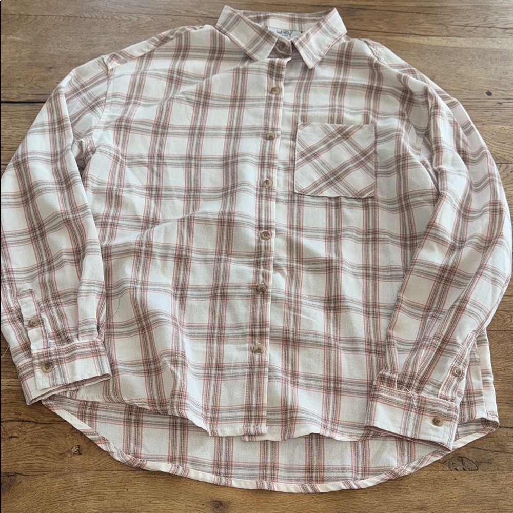 Just Polly Plaid Button Down